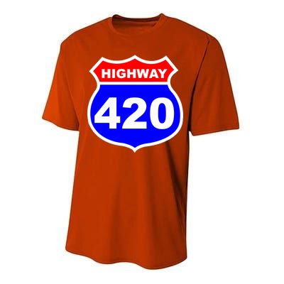 Highway 420 Sign Weed Performance Sprint T-Shirt