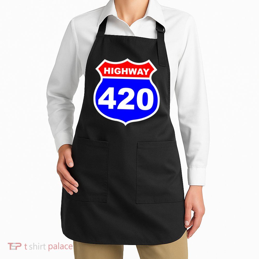 Highway 420 Sign Weed Apron