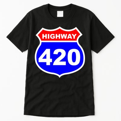 Highway 420 Sign Weed Tall T-Shirt