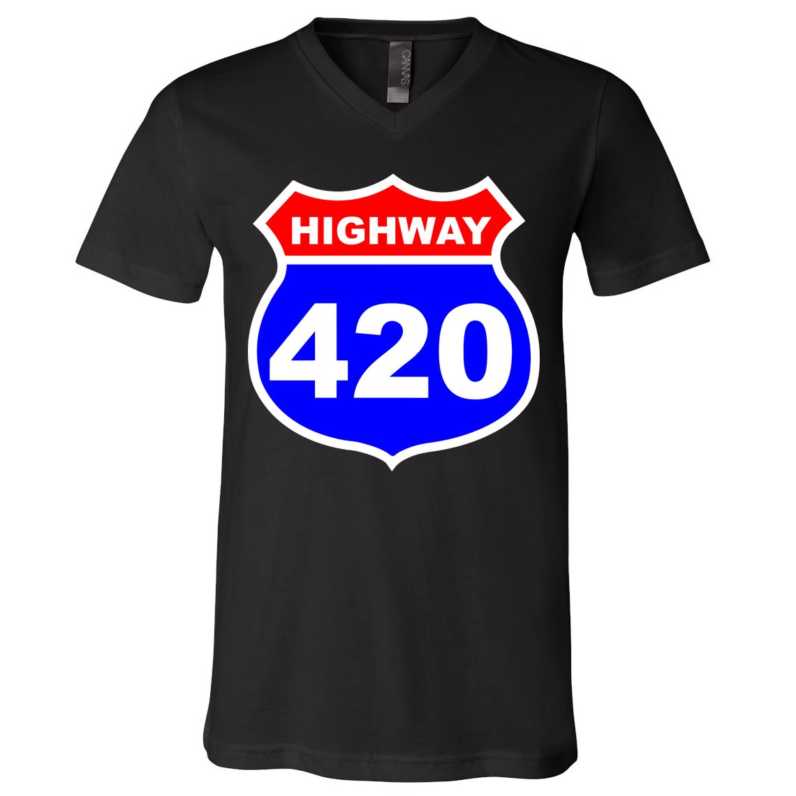 Highway 420 Sign Weed V-Neck T-Shirt