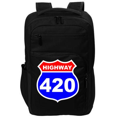 Highway 420 Sign Weed Impact Tech Backpack