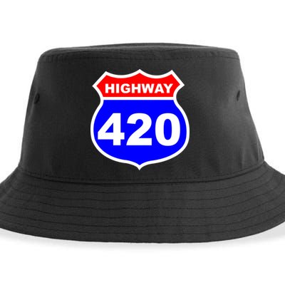 Highway 420 Sign Weed Sustainable Bucket Hat