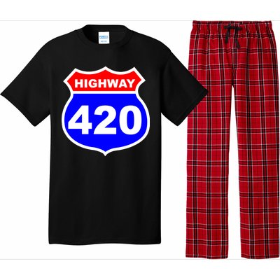 Highway 420 Sign Weed Pajama Set