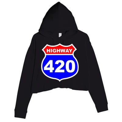 Highway 420 Sign Weed Crop Fleece Hoodie