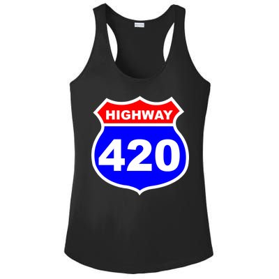 Highway 420 Sign Weed Ladies PosiCharge Competitor Racerback Tank