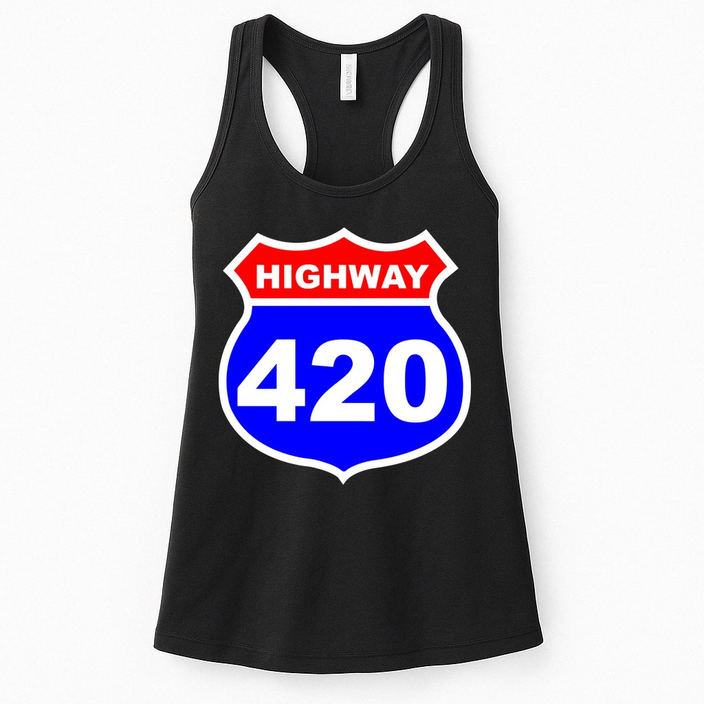 Highway 420 Sign Weed Womens Tank Top