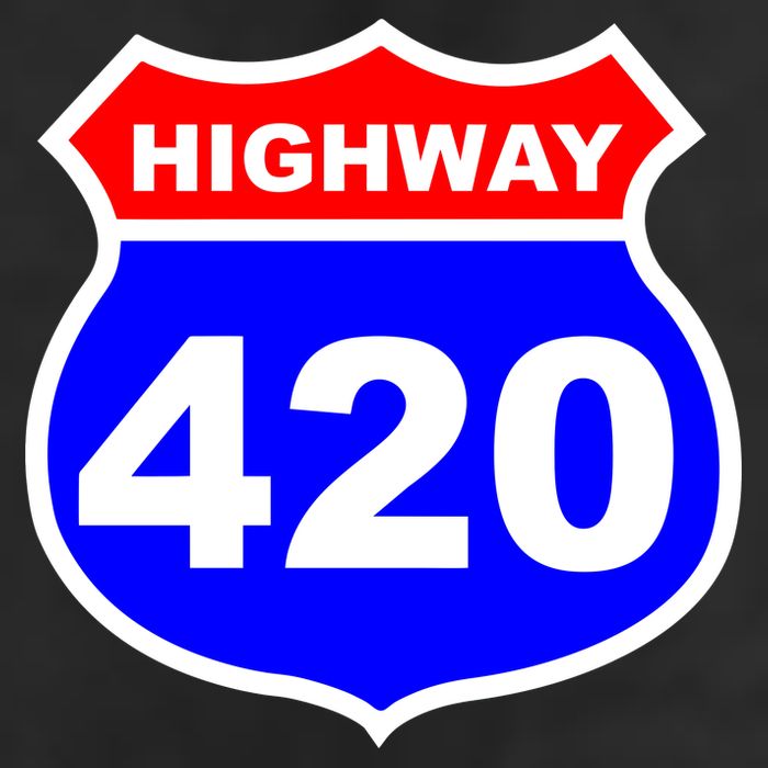 Highway 420 Sign Weed Trucker Hat