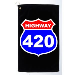 Highway 420 Sign Weed Platinum Collection Golf Towel