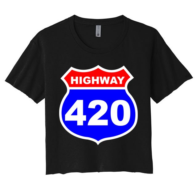 Highway 420 Sign Weed Crop Top