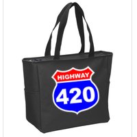 Highway 420 Sign Weed Zip Tote Bag