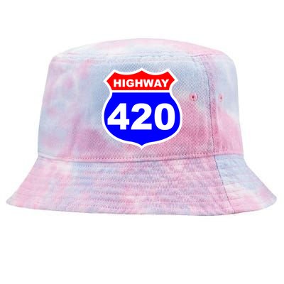 Highway 420 Sign Weed Tie-Dyed Bucket Hat