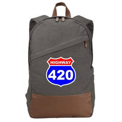 Highway 420 Sign Weed Cotton Canvas Backpack