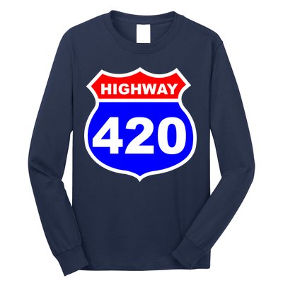 Highway 420 Sign Weed Long Sleeve Shirt