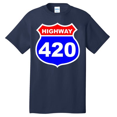 Highway 420 Sign Weed Tall T-Shirt