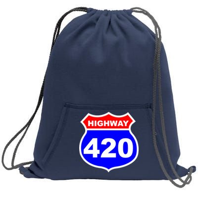 Highway 420 Sign Weed Sweatshirt Cinch Pack Bag