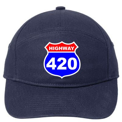 Highway 420 Sign Weed 7-Panel Snapback Hat