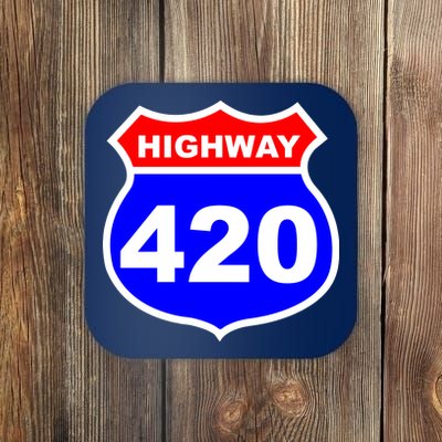 Highway 420 Sign Weed Coaster