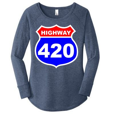 Highway 420 Sign Weed Women's Perfect Tri Tunic Long Sleeve Shirt