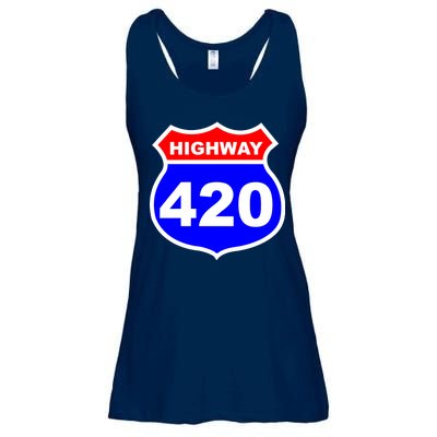 Highway 420 Sign Weed Ladies Essential Flowy Tank