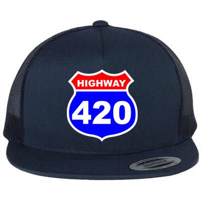 Highway 420 Sign Weed Flat Bill Trucker Hat