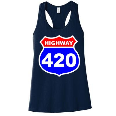 Highway 420 Sign Weed Women's Racerback Tank