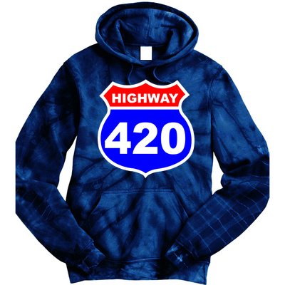 Highway 420 Sign Weed Tie Dye Hoodie