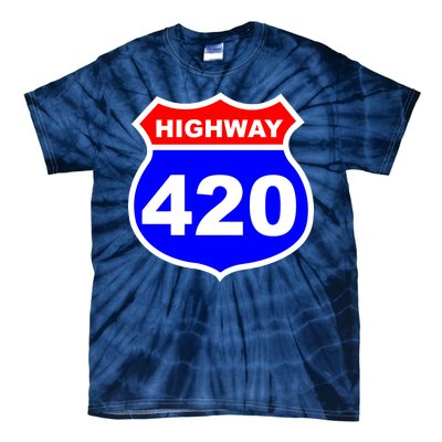 Highway 420 Sign Weed Tie-Dye T-Shirt