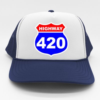 Highway 420 Sign Weed Trucker Hat