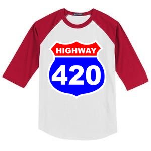 Highway 420 Sign Weed Kids Colorblock Raglan Jersey