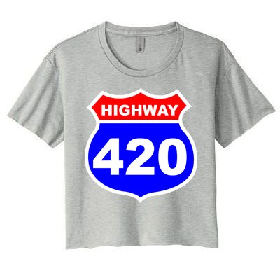 Highway 420 Sign Weed Women's Crop Top Tee