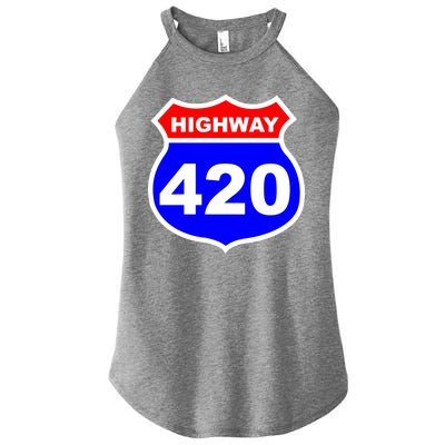 Highway 420 Sign Weed Women's Perfect Tri Rocker Tank