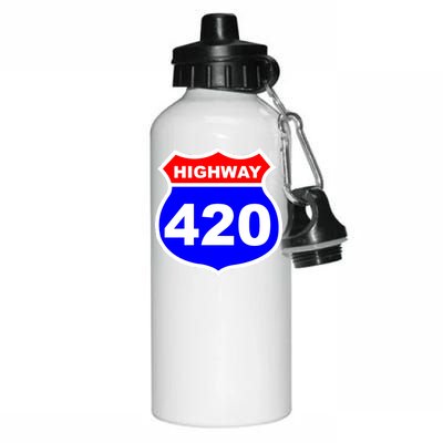 Highway 420 Sign Weed Aluminum Water Bottle