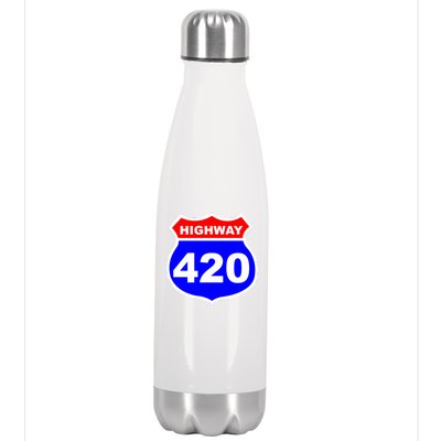 Highway 420 Sign Weed Stainless Steel Insulated Water Bottle