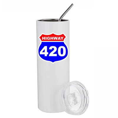 Highway 420 Sign Weed Stainless Steel Tumbler