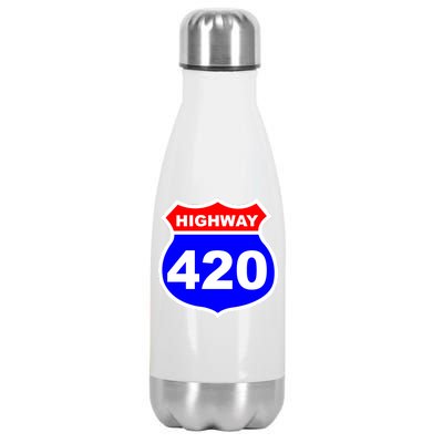 Highway 420 Sign Weed Stainless Steel Insulated Water Bottle