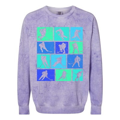 Hockey Ice Hockey Colorblast Crewneck Sweatshirt