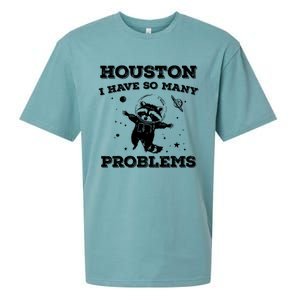 Houston I Have So Many Problems Retro 90s Raccoon In Space Sueded Cloud Jersey T-Shirt