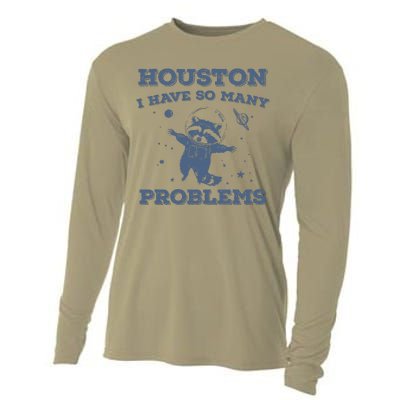 Houston I Have So Many Problems Vintage Cooling Performance Long Sleeve Crew