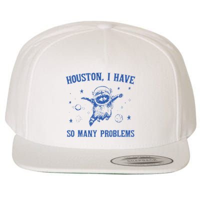 Houston I Have So Many Problems Funny Raccon Wool Snapback Cap