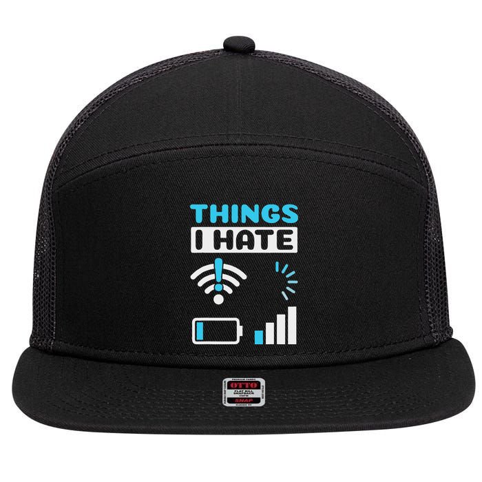 Hings I Hate Programmer Gamer Computer Nerd Funny Gift 7 Panel Mesh Trucker Snapback Hat
