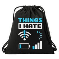 Hings I Hate Programmer Gamer Computer Nerd Funny Gift Drawstring Bag
