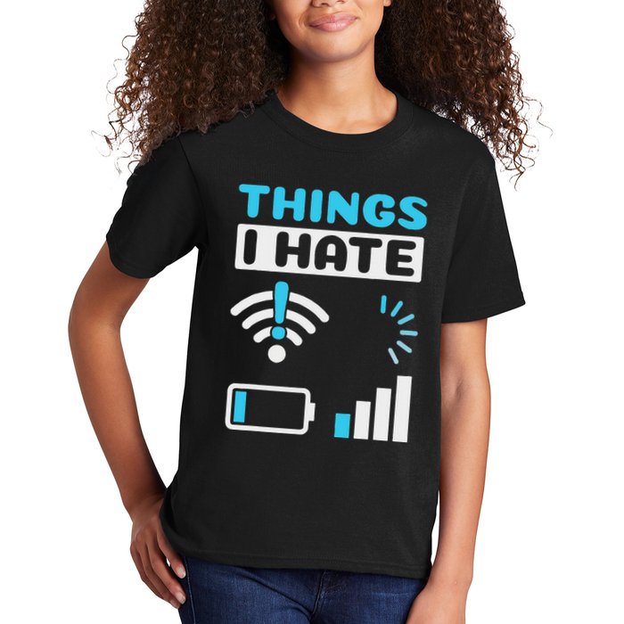 Hings I Hate Programmer Gamer Computer Nerd Funny Gift Kids T-Shirt