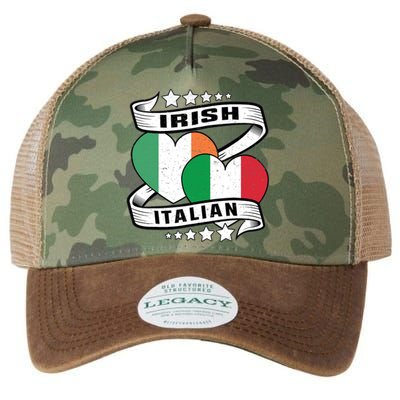 Half Irish Half Italian, Irish Italian Flag Legacy Tie Dye Trucker Hat