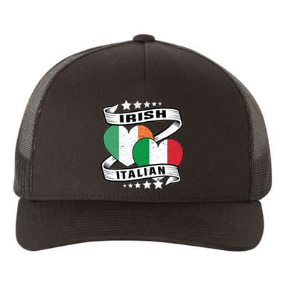 Half Irish Half Italian, Irish Italian Flag Yupoong Adult 5-Panel Trucker Hat