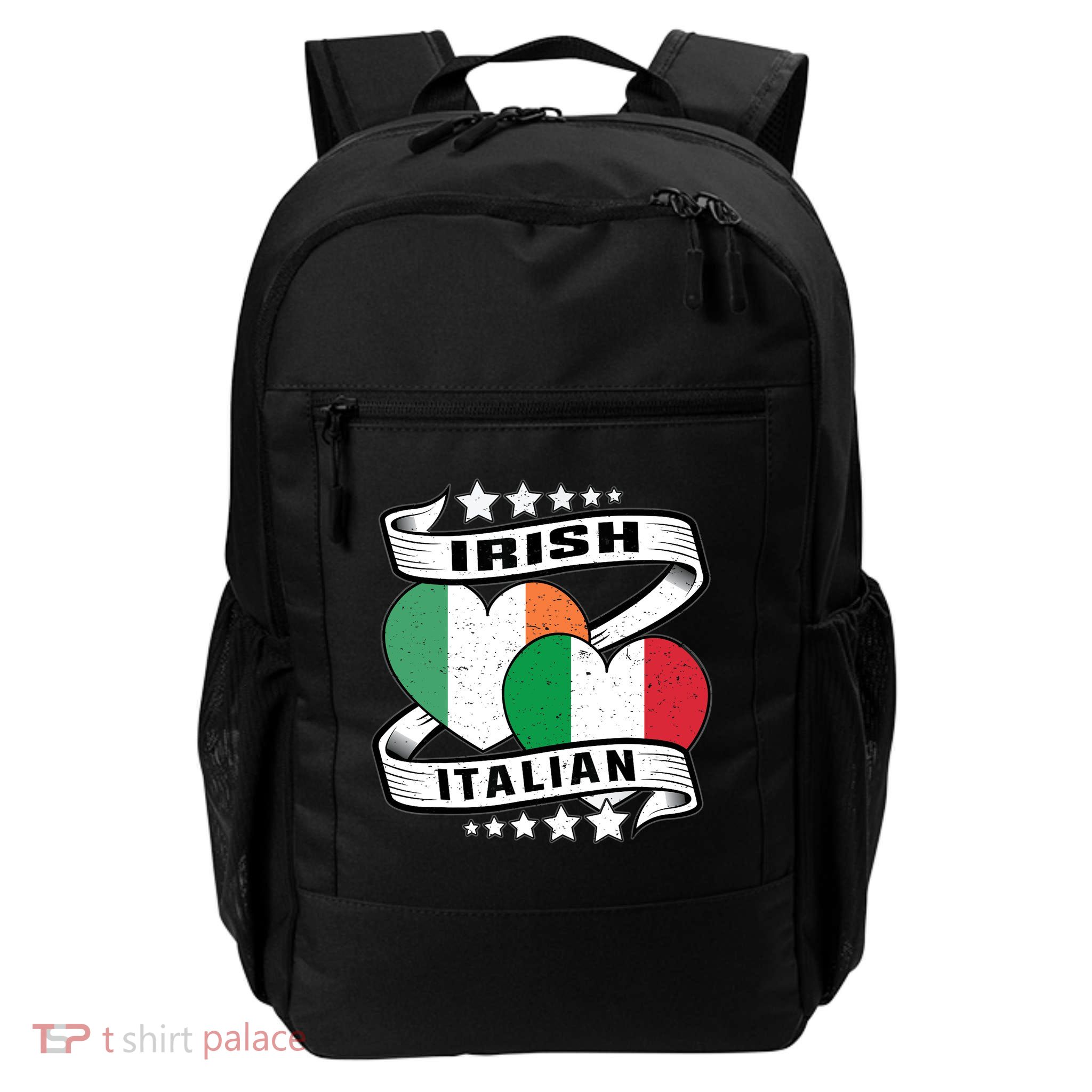 Half Irish Half Italian, Irish Italian Flag Backpack