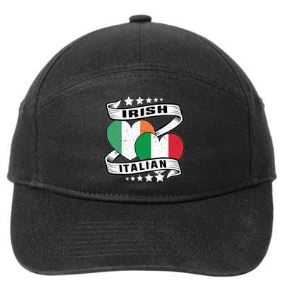 Half Irish Half Italian, Irish Italian Flag 7-Panel Snapback Hat