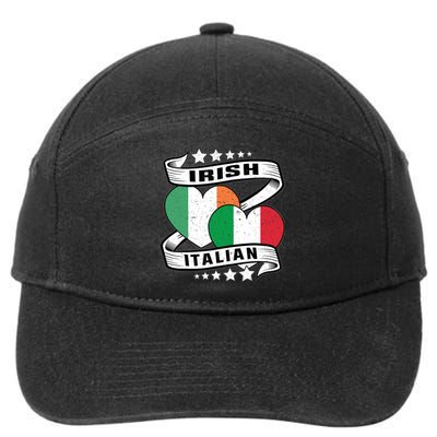 Half Irish Half Italian, Irish Italian Flag 7-Panel Snapback Hat