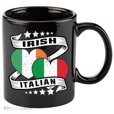 Half Irish Half Italian, Irish Italian Flag 11oz C Handle Ceramic Mug