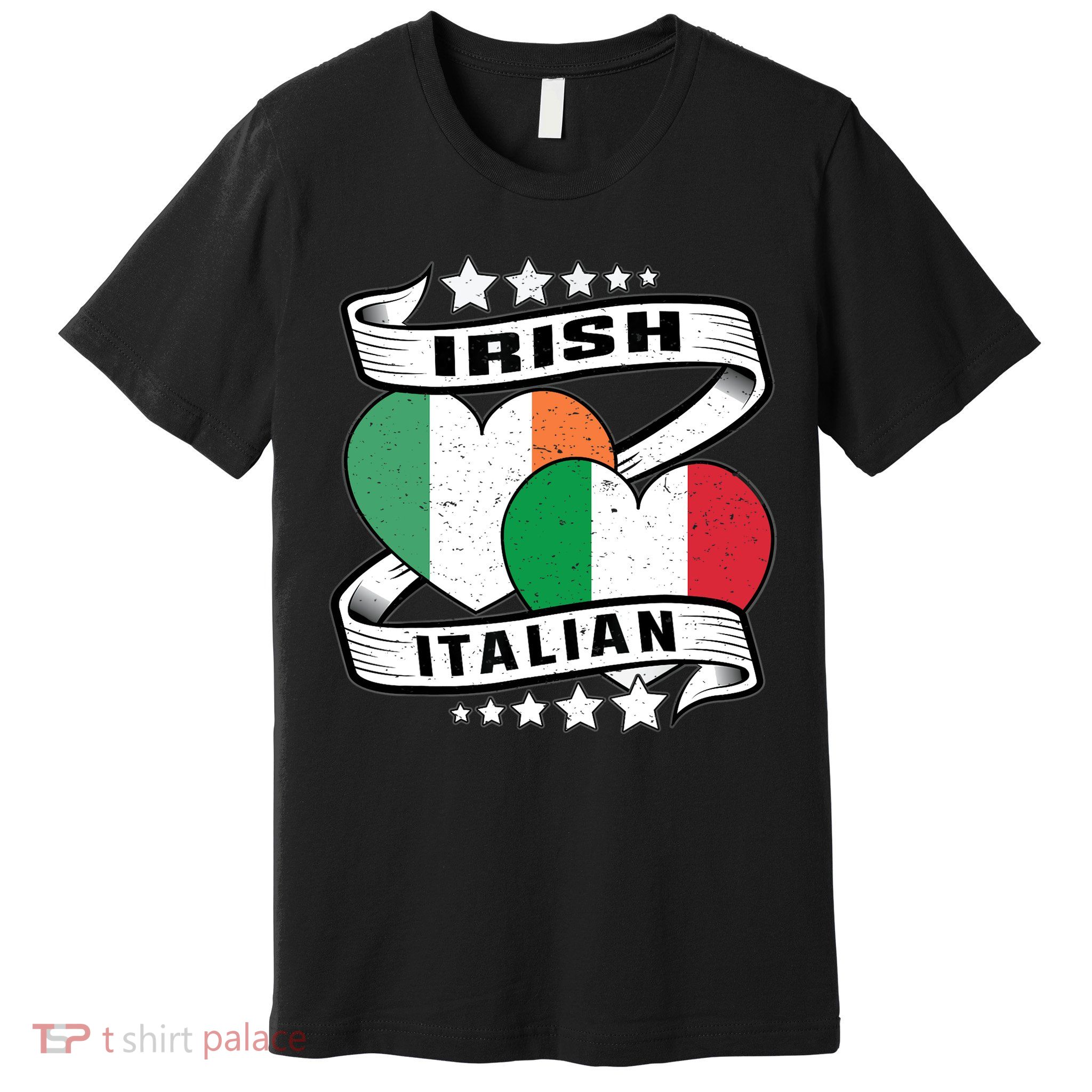 Half Irish Half Italian, Irish Italian Flag Premium T-Shirt