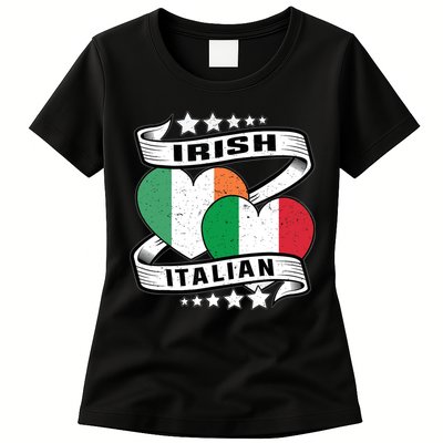 Half Irish Half Italian, Irish Italian Flag Womens T-Shirt
